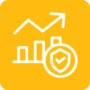 Growth chart and shield icon