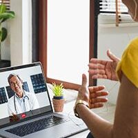 Virtual healthcare appointment discussion